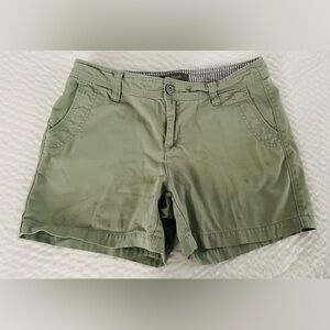 Natural Reflections Green Cargo Shorts Lightweight Cotton